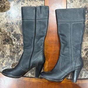 Sofft Black Leather Knee-High Boots